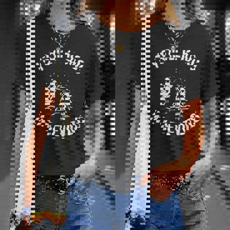 All Good Camp In The Woods 面白いキャンプテント キャンプファイヤー Tシャツ 彼女への贈り物