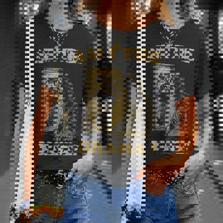 Am I The Drama Raccoon Unhinged Meme 陽気なアライグマのミーム Tシャツ 彼女への贈り物