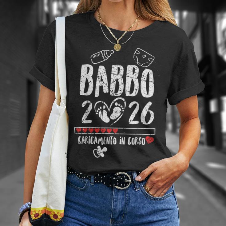 Babbo 2026 Loading Annuncio Gravidanza Uomo Futuro Papà Maglietta Regalos para ella