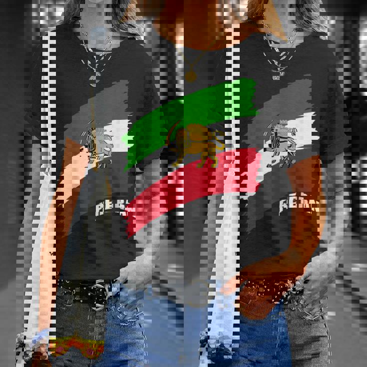 Bandera De Irán Con De León Camiseta unisex Regalos para ella
