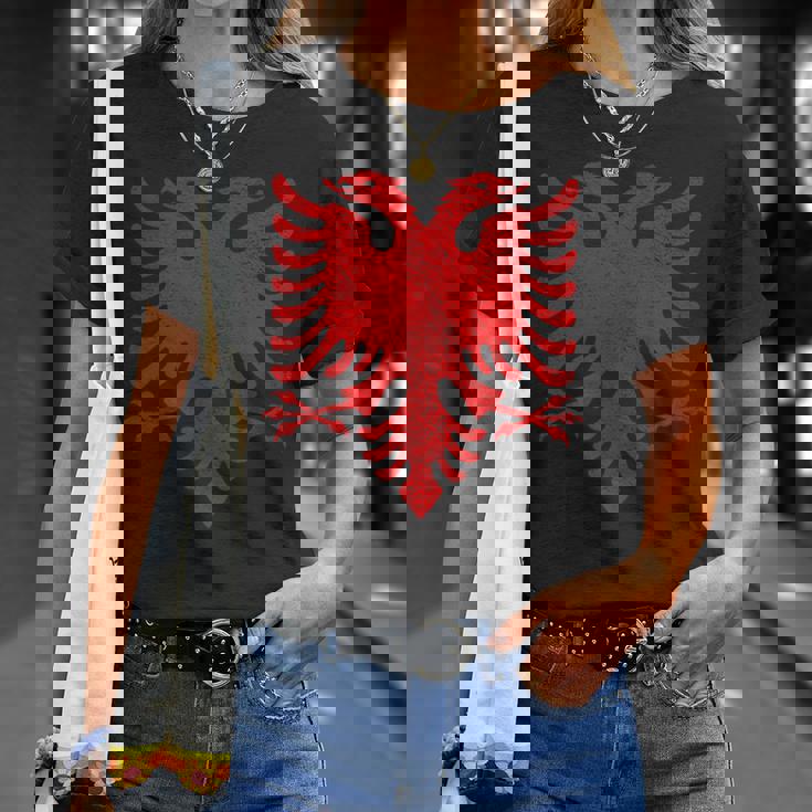 Bandera Nacional Albania Águila Albana Tirana Camiseta unisex Regalos para ella