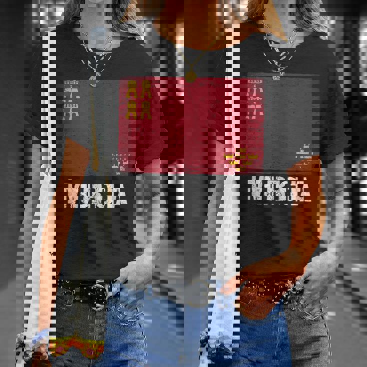 Bandera Región De Murcia In Mangas Camiseta unisex Regalos para ella