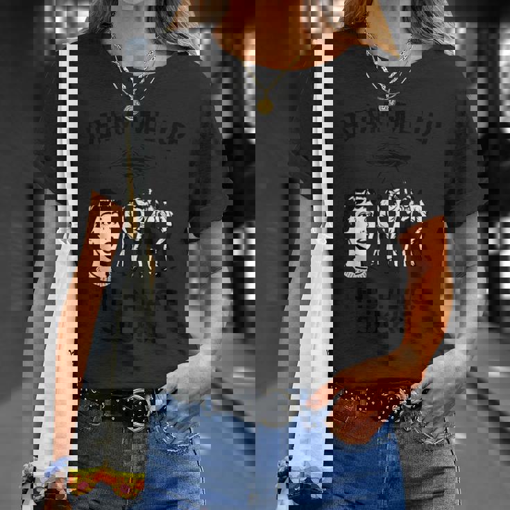 Beam Me Up Este Lugar Chupa Espacio Divertido Camiseta unisex Regalos para ella