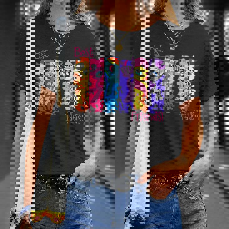 Best Friend レトロレインボーダッシュフラッターシャイレアリティ Tシャツ 彼女への贈り物