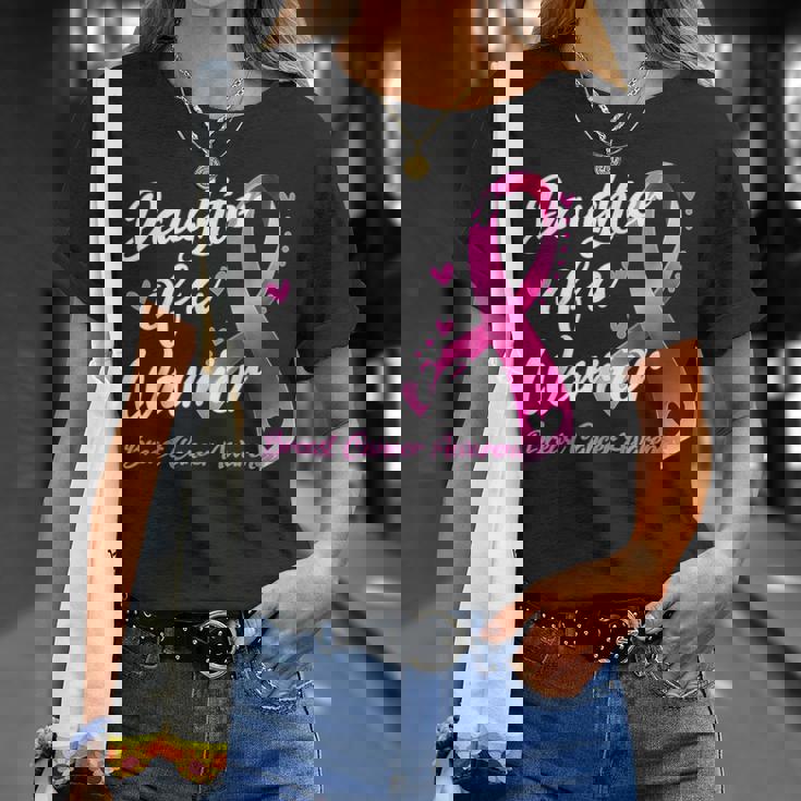Breast Cancer Fighter Awareness Daughter Of A Warrior T-Shirt Gifts for Her Breast Cancer Fighter Awareness Daughter Of A Warrior T-Shirt Gifts for Her
