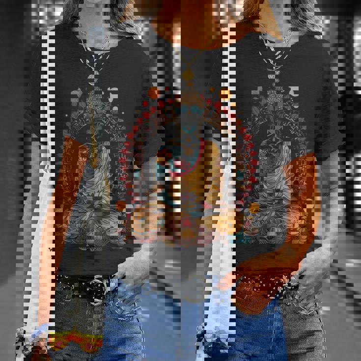 Buddha Vintage Flowers Zen Buddhist Buddhism Yoga Spiritual T-Shirt Gifts for Her