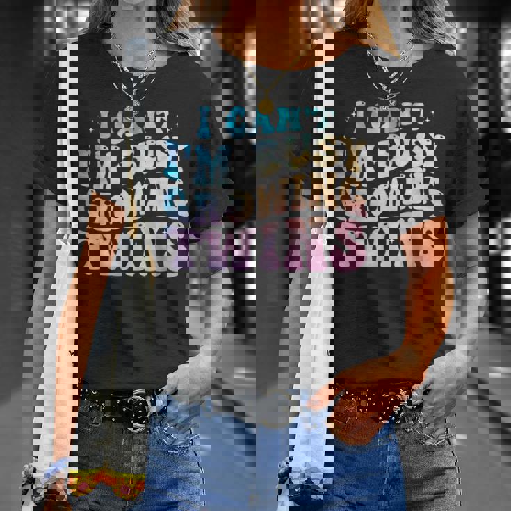 I Can't I'm Busy Growing Twins Twin Expecting Mom Pregnancy T-Shirt Gifts for Her