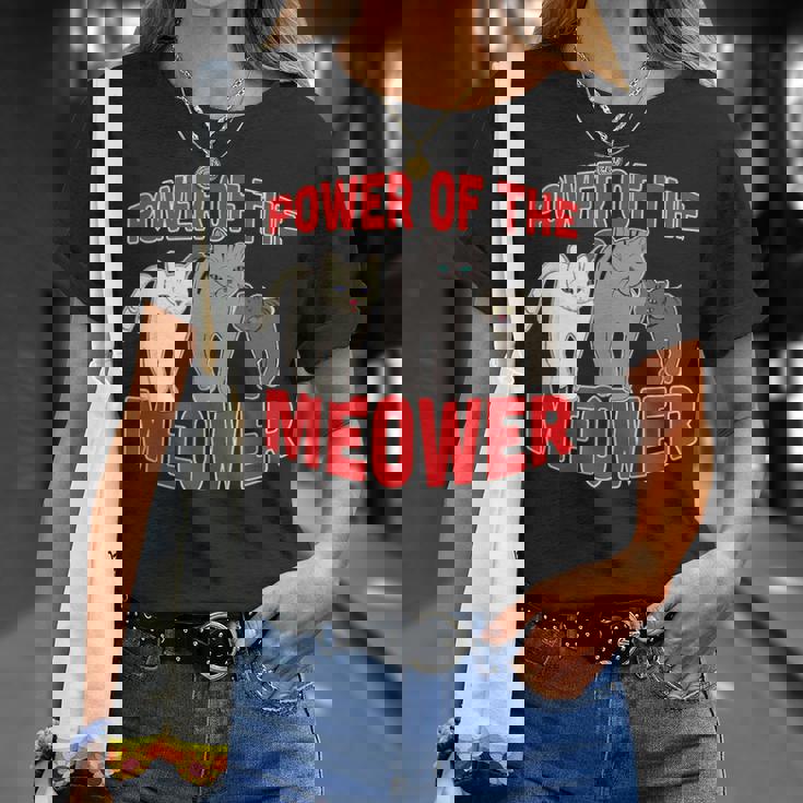 Catuperheros Power Of The Meower Feline Bossestrut Meow Tシャツ 彼女への贈り物