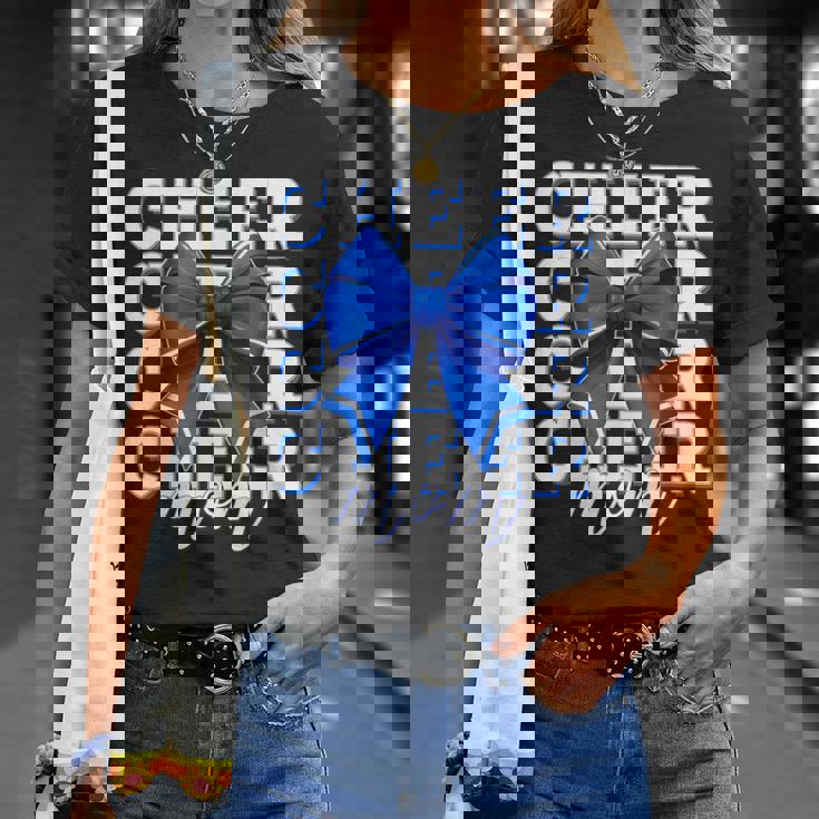 Cheer Mom Blue Bow Cheerleader Competition Game Day T-Shirt Gifts for Her Cheer Mom Blue Bow Cheerleader Competition Game Day T-Shirt Gifts for Her