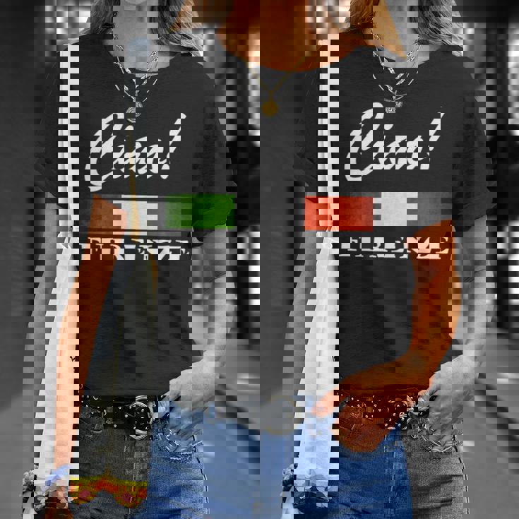 Ciao Italia トリコローレ イタリア国旗 フィレンツェ フィレンツェ イタリア 長袖tシャツ Tシャツ 彼女への贈り物