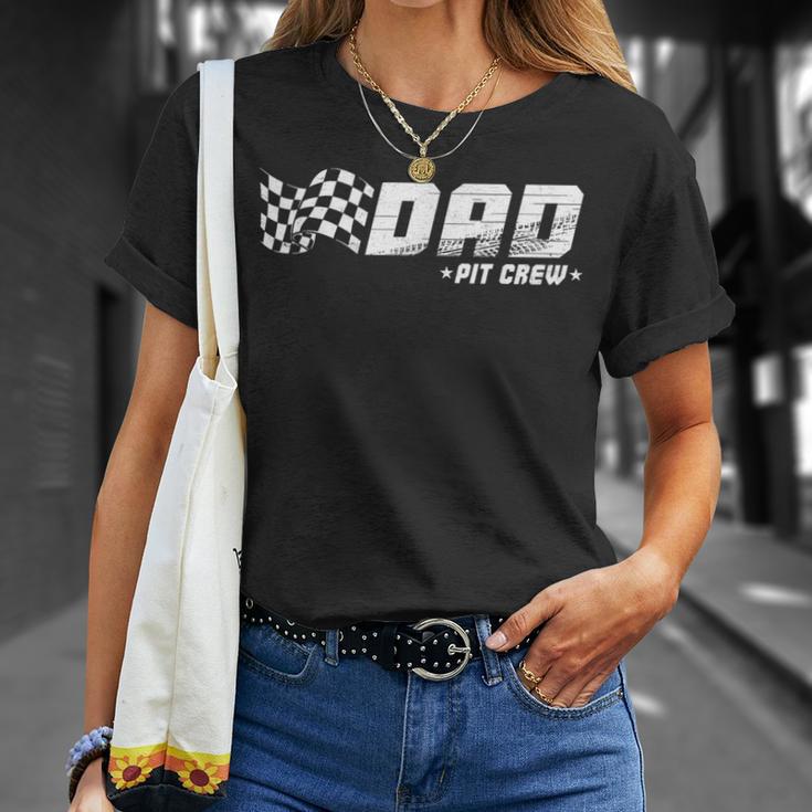 Dad Pit Crew Race Car Birthday Family Matching Pit Crew T-Shirt Gifts for Her