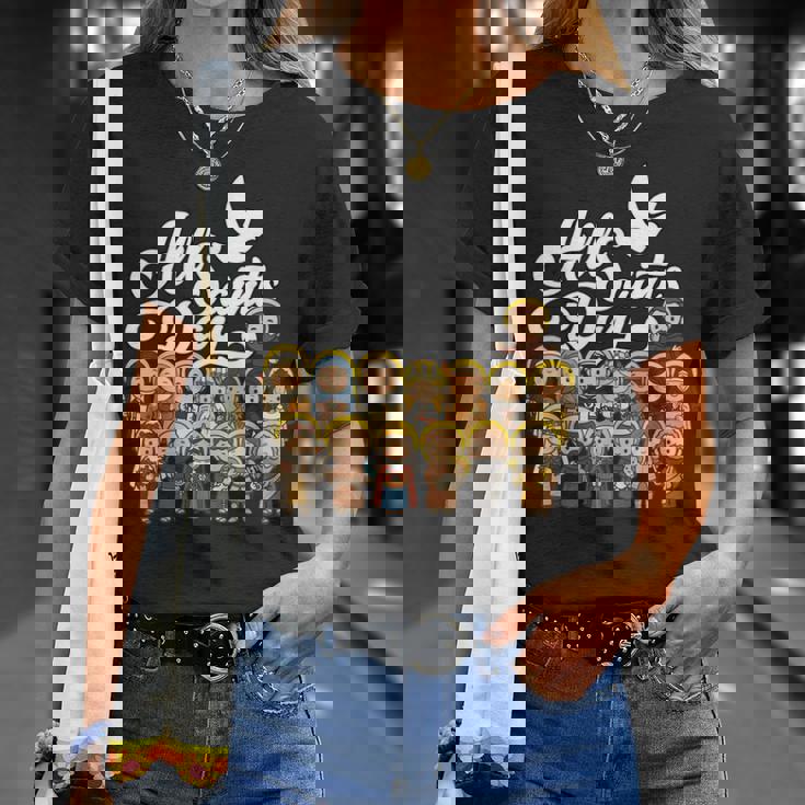 Día De Todos Losantos Católicoan Francisco Antonio Juana Camiseta unisex Regalos para ella