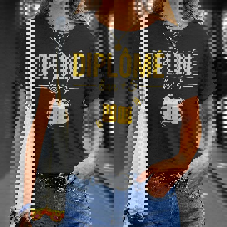 Diplômé Bar Humour Fêtard Bière Apéro T-Shirt Cadeaux pour elle