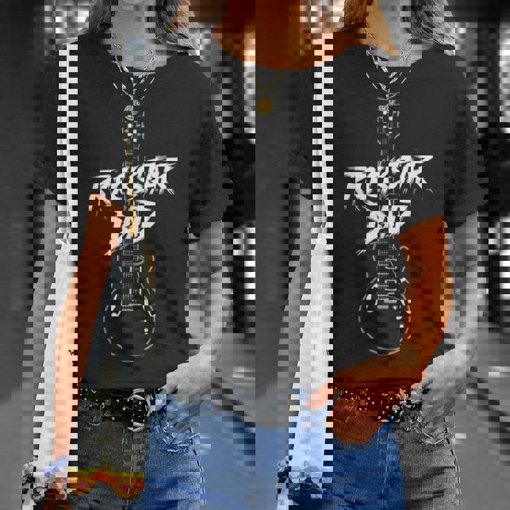 Diseño De Guitarra Rockstar Dad Camiseta unisex Regalos para ella