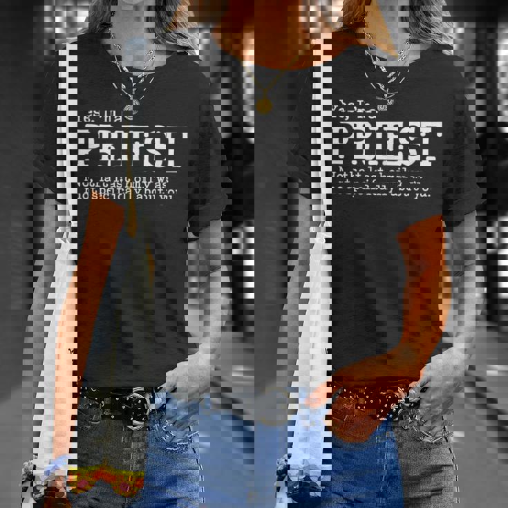 Divertida De Regalo Deacerdote Católico Camiseta unisex Regalos para ella