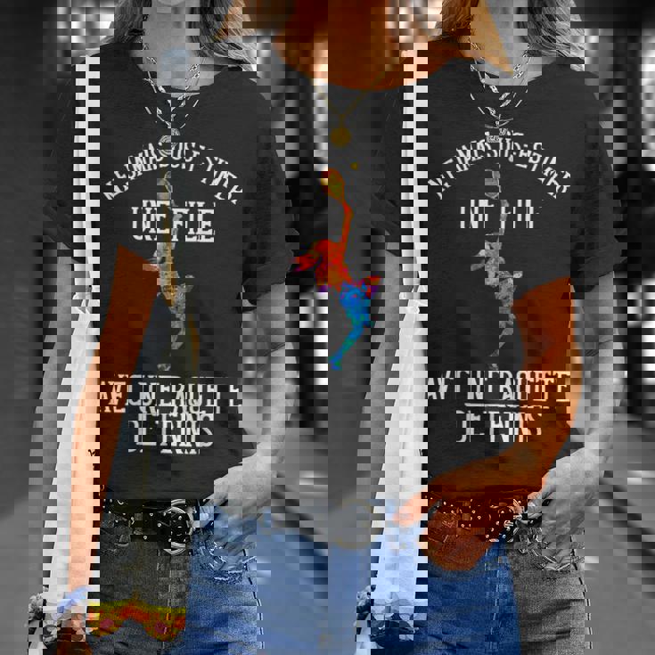 Drôle Fille Avec Une Raquette De Tennis Joueur De Tennis T-Shirt Cadeaux pour elle