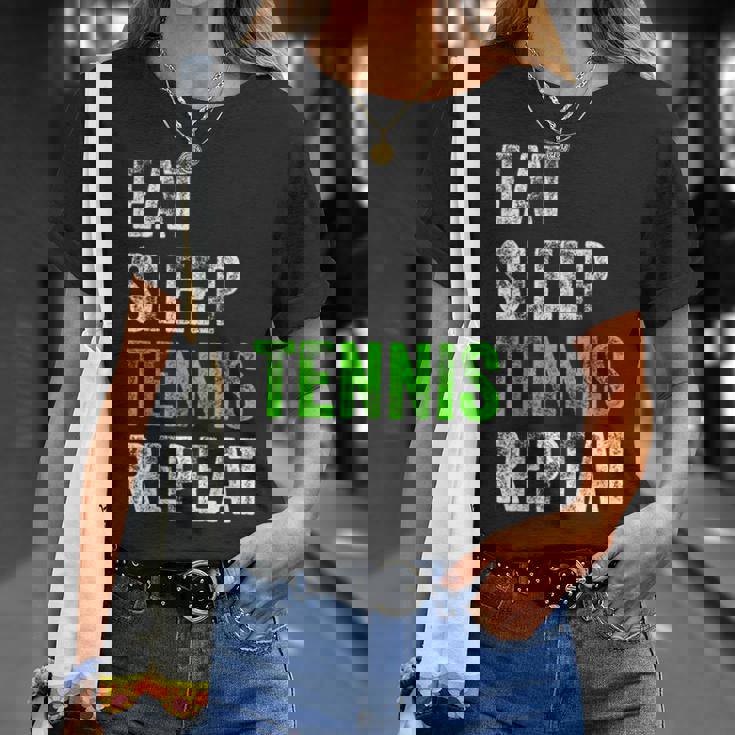 Eatleep Tennis Repeat Cool Regalo Para Jugador Camiseta unisex Regalos para ella