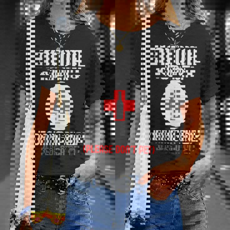 Emotionalupport Drinking Buddy Adultarcastic Humor Tシャツ 彼女への贈り物