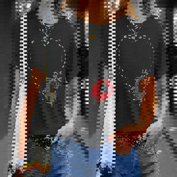 Escarabajos Corazón De Mariquita Insectos Cuello Camiseta unisex Regalos para ella