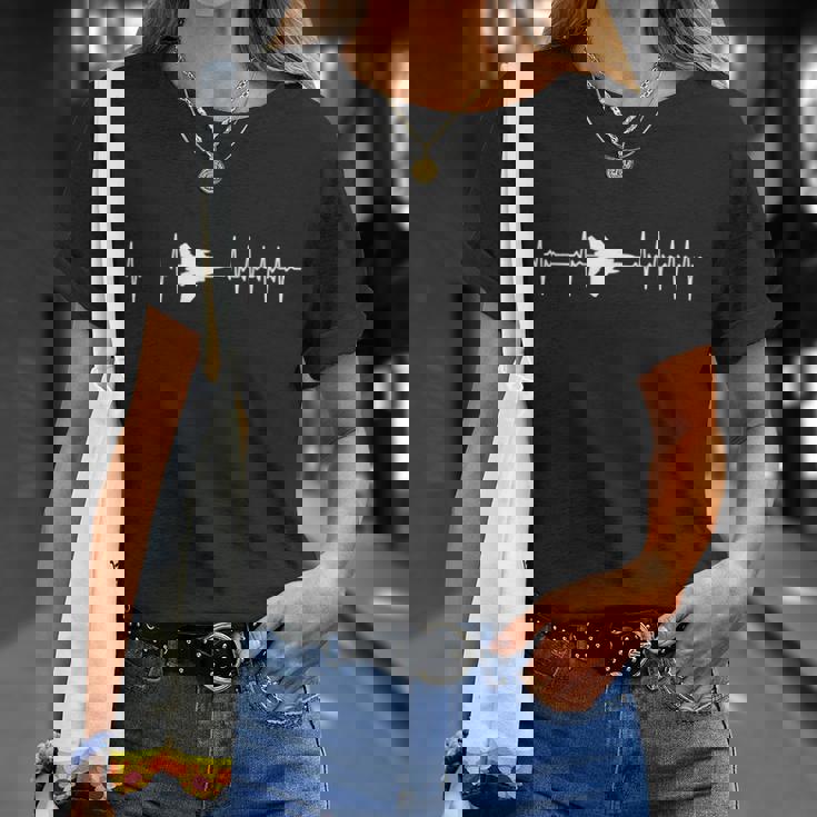 F-15 Eagle Ecg Heartbeat Airplane Tシャツ 彼女への贈り物