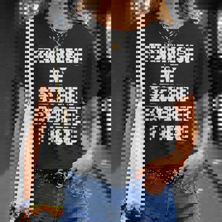 Feminism Myecond Favorite F Word ファニーフェミニスト Tシャツ 彼女への贈り物