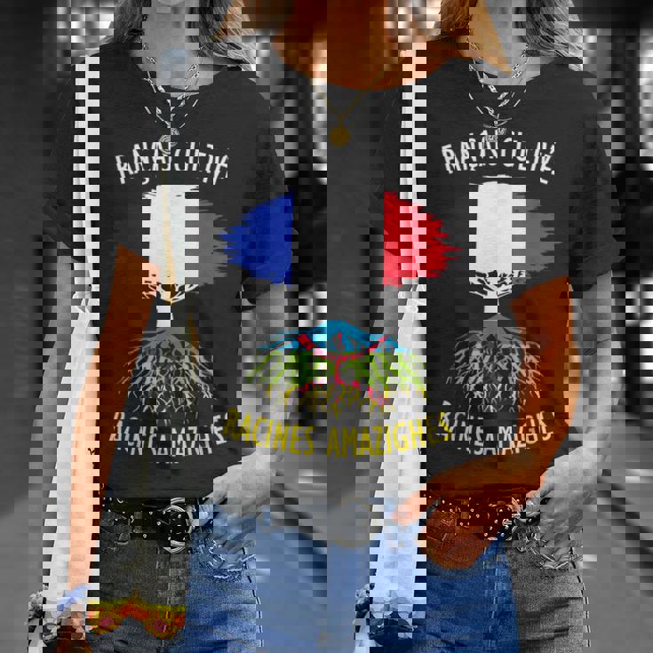 Français Cultivé Racines Algériennes Cadeau Kabyle Flag T-Shirt Cadeaux pour elle