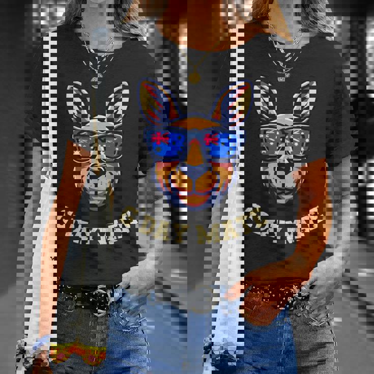 G Day Mate カンガルーオーストラリア国旗シャツ オーストラリア オーストラリア Tシャツ 彼女への贈り物