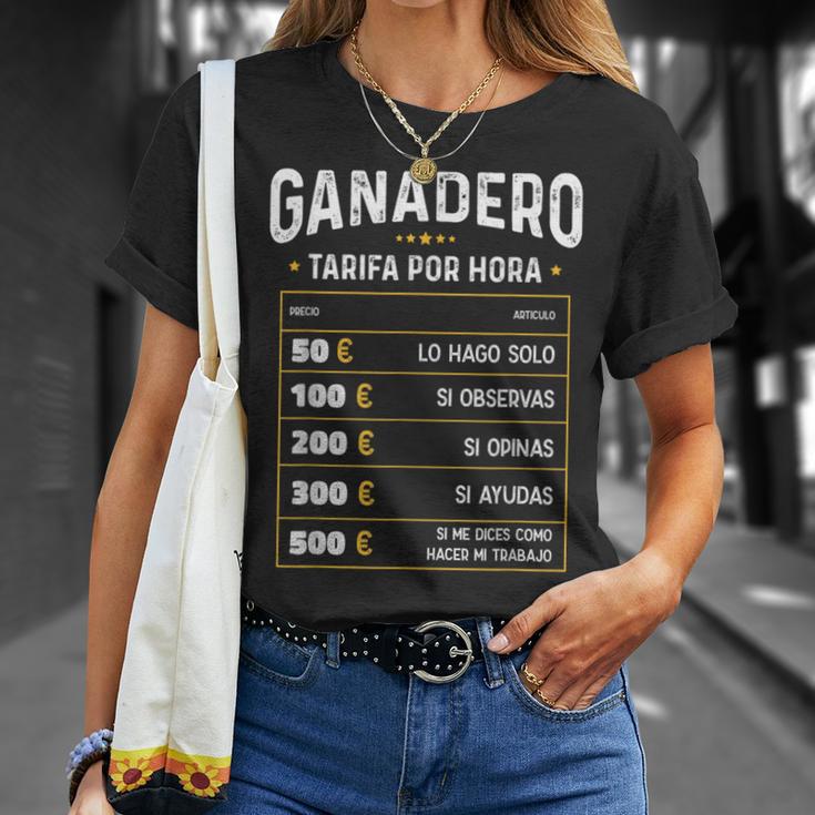 Ganadero Tarifa Por Hora De Ganadero Diseño Gracioso Camiseta unisex Regalos para ella