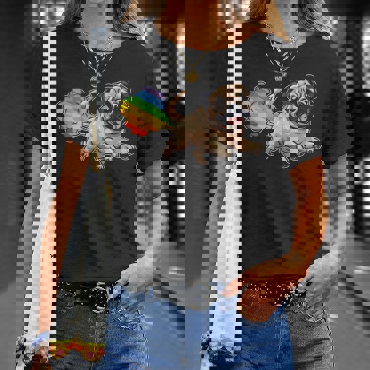 Graciosa Perro Doglover Perros Carlino Cachorro Mascota Pug Camiseta unisex Regalos para ella