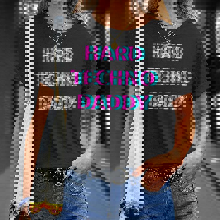 Hard Techno Daddy Edm Electro Music Festival Dad Father Rave Tシャツ 彼女への贈り物