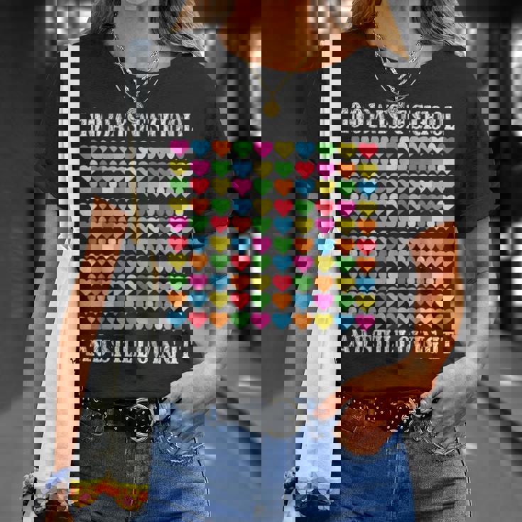 Heart Love 100 Days Ofchool Teacher Boy Girl Tシャツ 彼女への贈り物