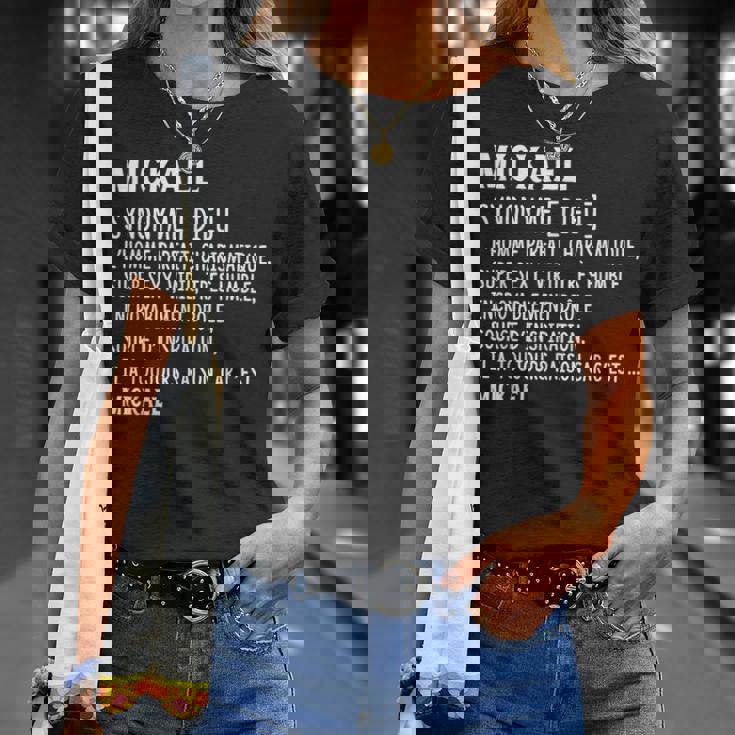 Homme Humour Prénom Personnalisé Mickael Définition T-Shirt Cadeaux pour elle