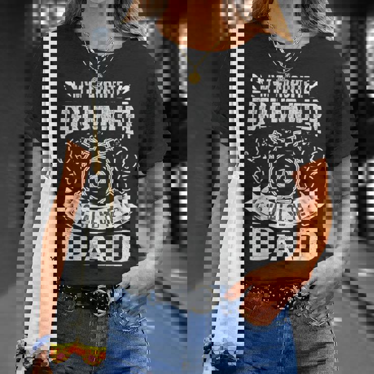 Il Mio Batterista Preferito Mi Chiama Papà Divertente Batterista Papà Maglietta Regalos para ella