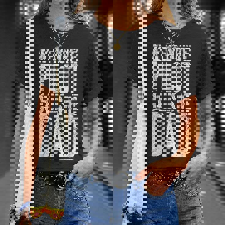 Il Mio Pilota Preferito Mi Chiama Papà Maglietta Regalos para ella