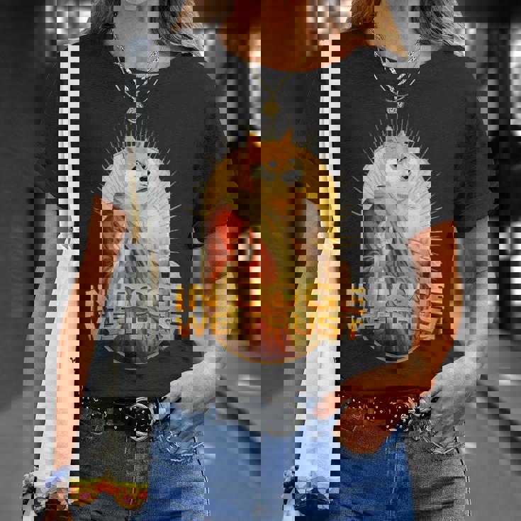 In Doge We Trust Doge Dogecoin 柴犬 Tシャツ 彼女への贈り物