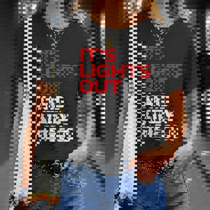 It's Lights Out And Away We Go Race Weekモータースポーツレーシング Tシャツ 彼女への贈り物