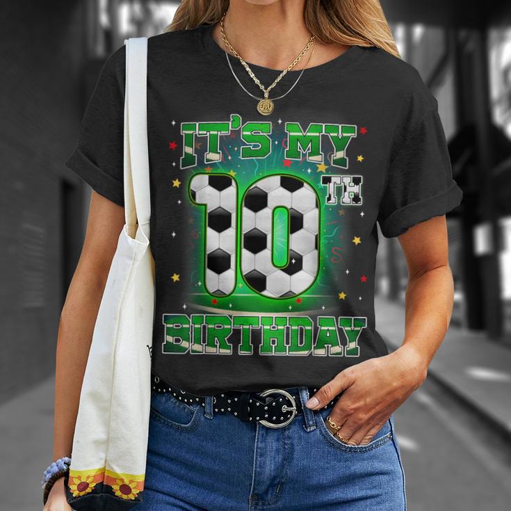 Its My 10Th Birthday Boy Soccer 10 Years Old Party Matching T-Shirt Gifts for Her