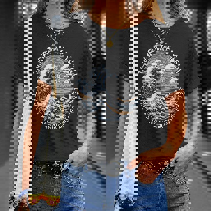 Japan Great Waveoff 神奈川 北斎 日本土産 Tシャツ 彼女への贈り物