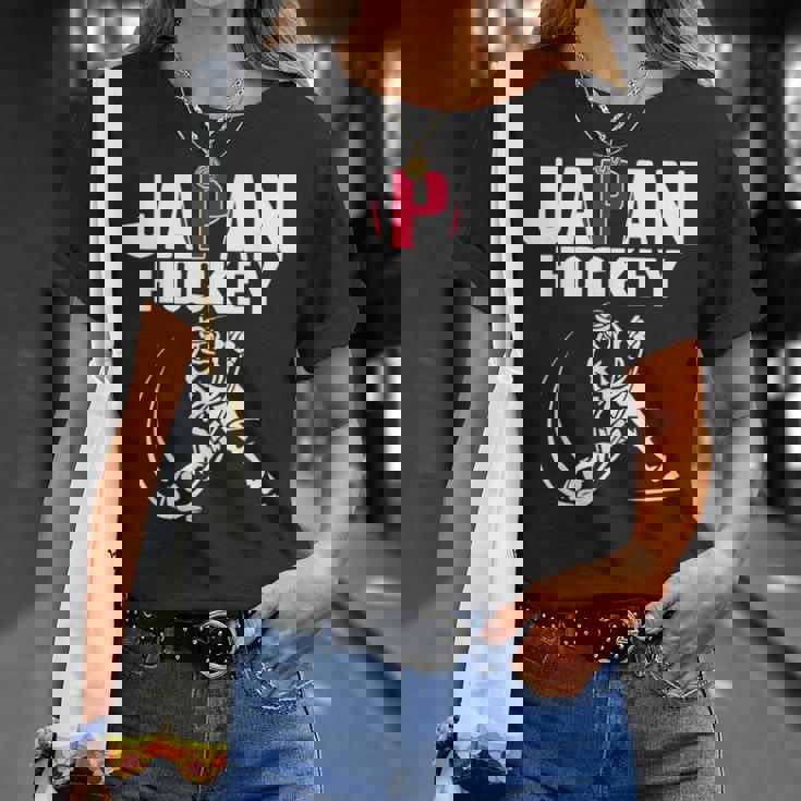 Japan Ice Hockey ファンジャージ 日本のホッケーチームを応援 Tシャツ 彼女への贈り物