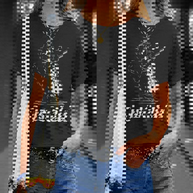 Just Cellin チェロ奏者 猫の音楽家 チェロを演奏 チェロ奏者 Tシャツ 彼女への贈り物
