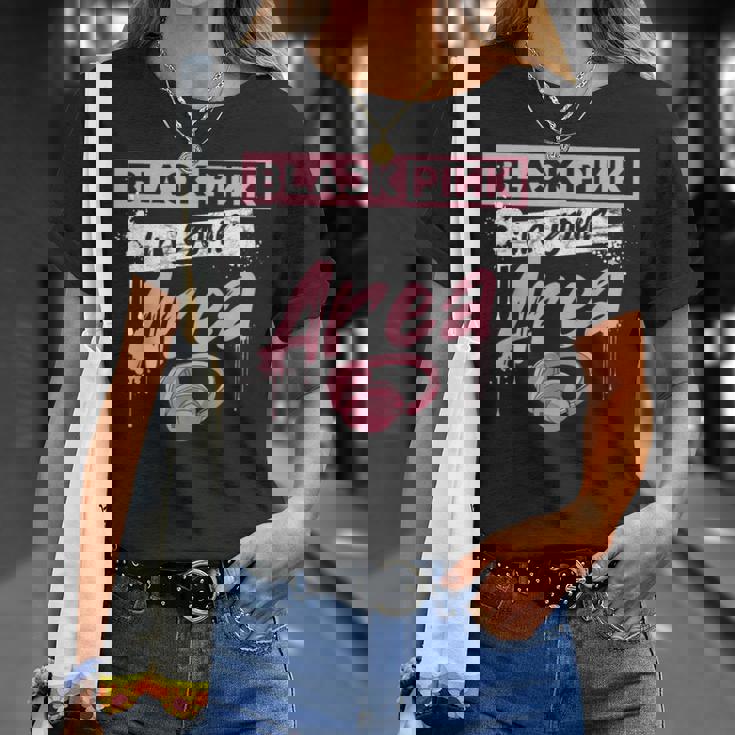 K-Pop 韓国ポップファッション ブラック ピンク 韓国 K-Pop好き向け Tシャツ 彼女への贈り物