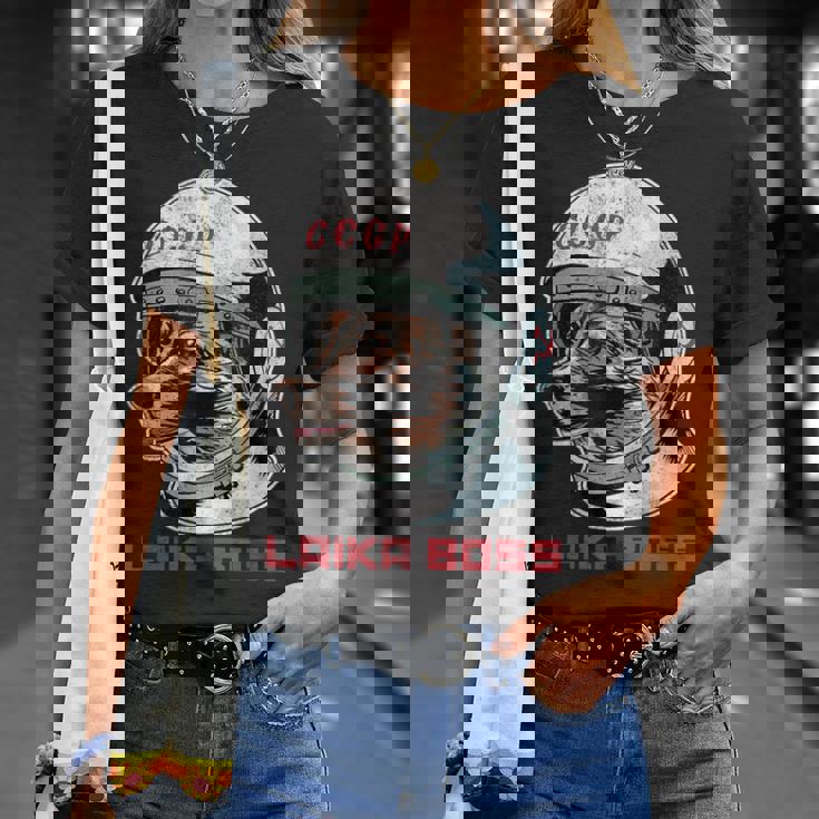 Laika Boss ヴィンテージ Cccp ソビエトロシアソ連宇宙犬 Tシャツ 彼女への贈り物