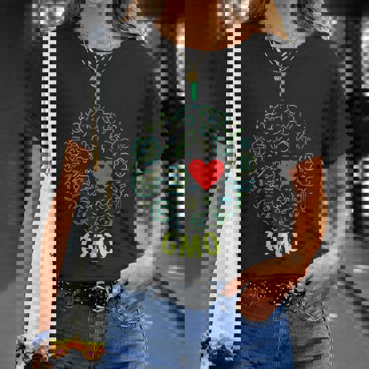 I Love Gmo ラウンドラインデザイン Tシャツ 彼女への贈り物