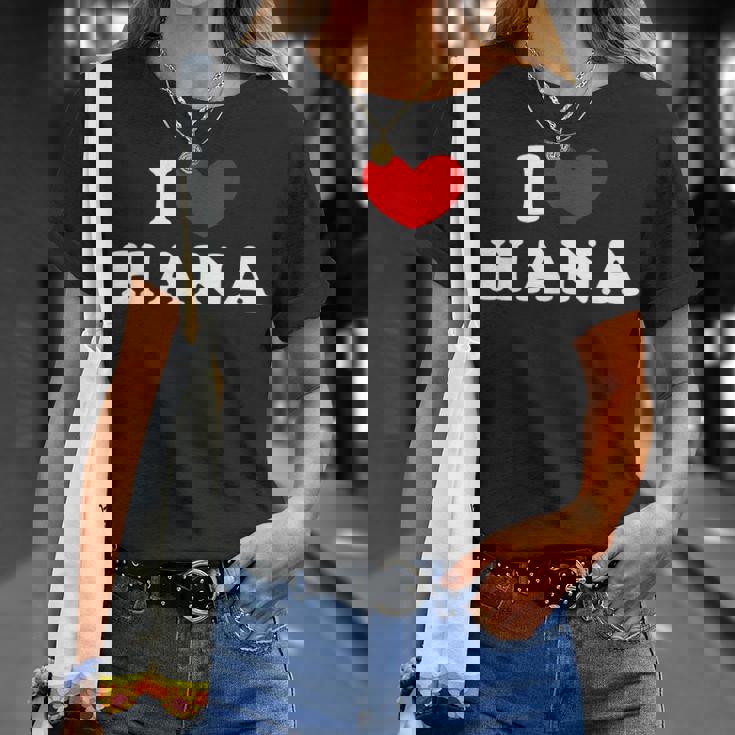 I Love Hana 私は愛する Hana Tシャツ 彼女への贈り物