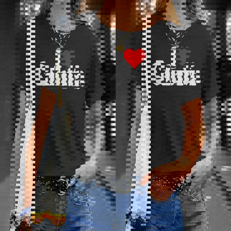 I Love Heart コロンビア 南アメリカ ボゴタ コロンビア文化 Tシャツ 彼女への贈り物