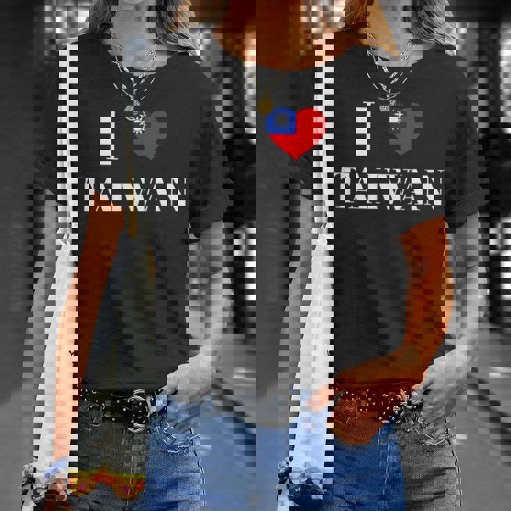 I Love Heart 台湾国旗 台湾 台湾 プライド Roc 台北 Tシャツ 彼女への贈り物