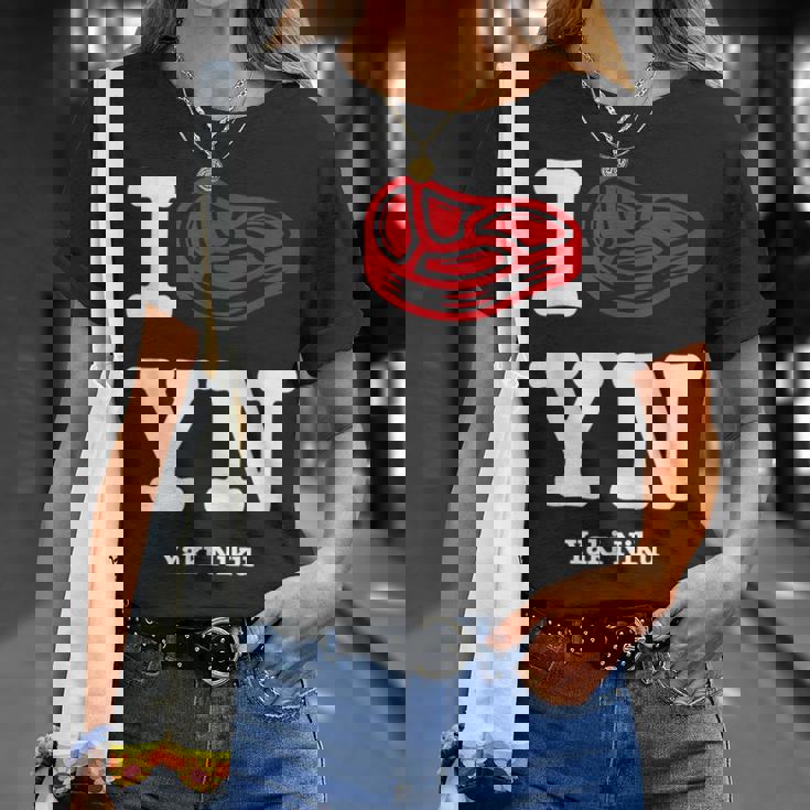 I Love Yakiniku Bbq 日本バーベキュー グルメ ユーモア ガールズ 大 Tシャツ 彼女への贈り物