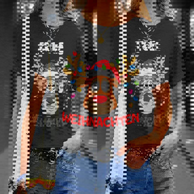 Lustige Rentier Frohe Weihnachten T-Shirt Cadeaux pour elle