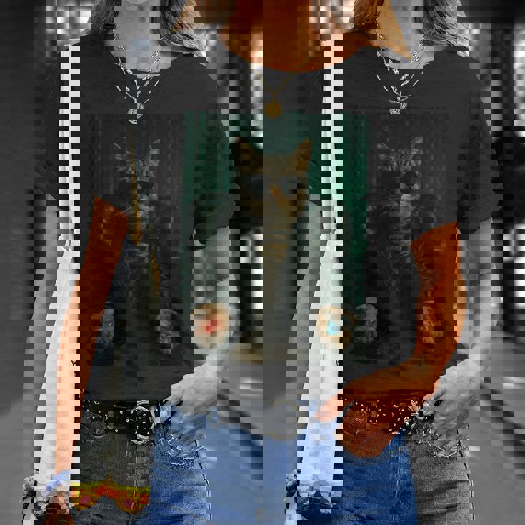 Matrix Cat Píldora Roja Píldora Azul Manga Larga Camiseta unisex Regalos para ella