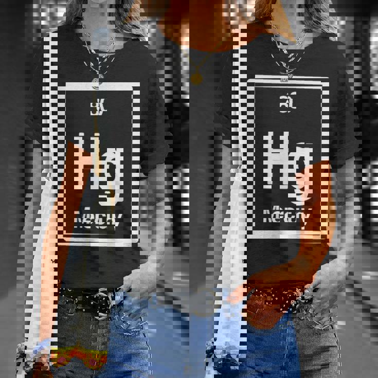 Mercury Hg 元素周期表 サイエンスギフト Tシャツ 彼女への贈り物